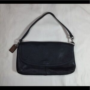 Coach Black Leather Mini Bag Wristlet